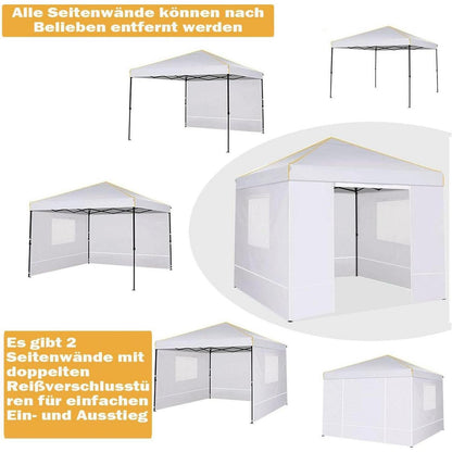 3x3m Faltpavillon Wasserdicht mit Seitenteilen – UV-Schutz 50+