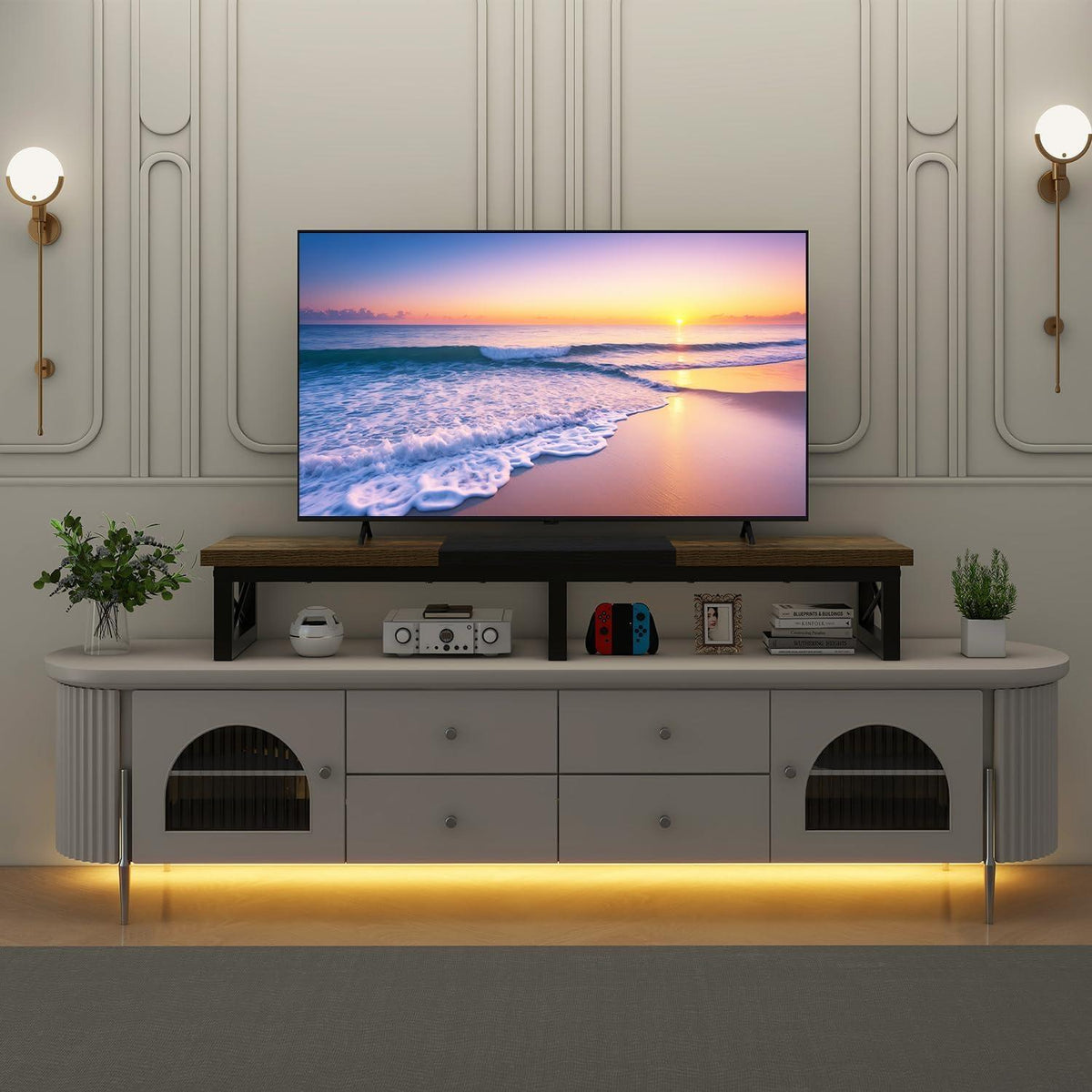 TV-Schrank Tisch 114cm Fernseher bis 60 Zoll Wohnzimmer Rustikales Braun