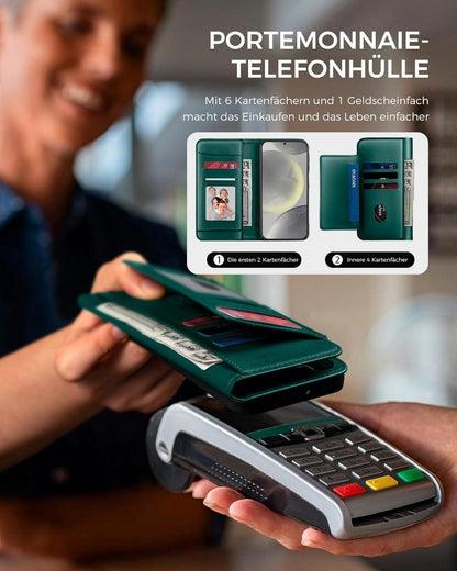 Handyhülle für Samsung Galaxy S24 5G Wallet Leder Klappbar Flip Case