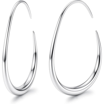 Edelstahl Creolen Damen - 18K Gold/Silber/Roségold Ovale Ohrringe