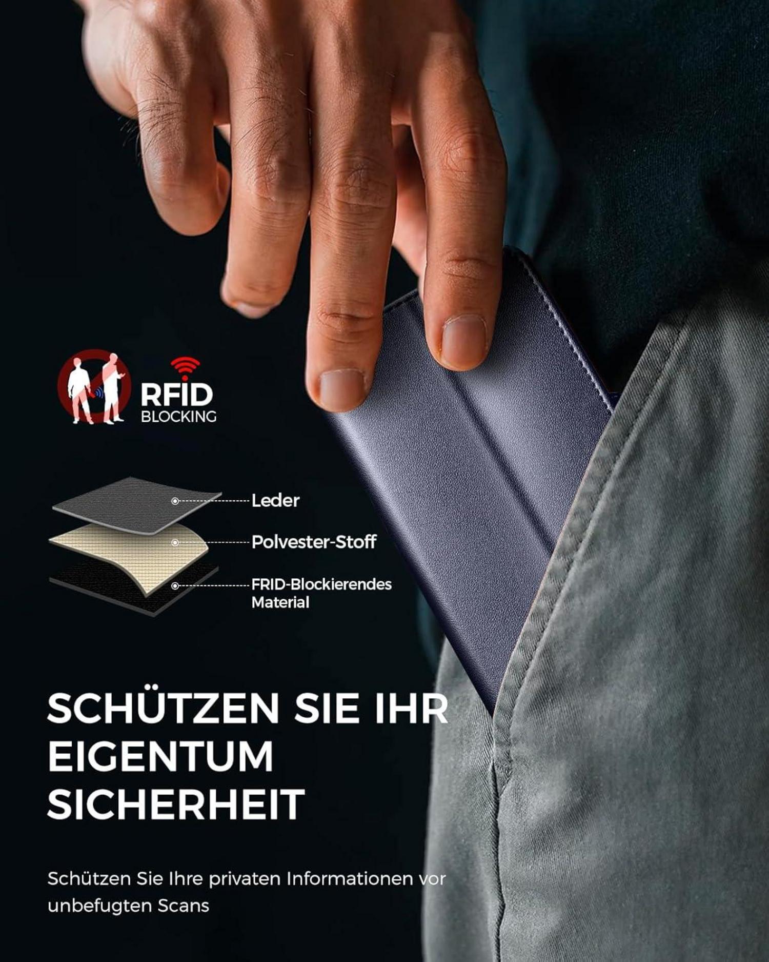 EASDNB iPhoneSE 2022/SE 2020 Hülle Blau mit Panzer Glas RFID Blocker