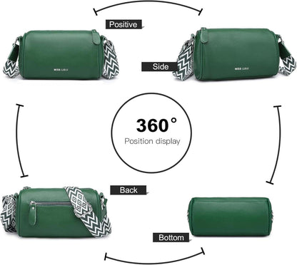 Miss Lulu Damen Crossbody Bag Echtes Leder Verstellbarer Riemen