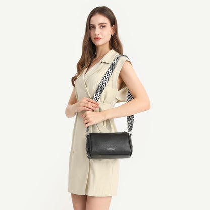 Damen Handtasche Umhängetasche Echtleder Verstellbarer Riemen Schwarz Rot Grün