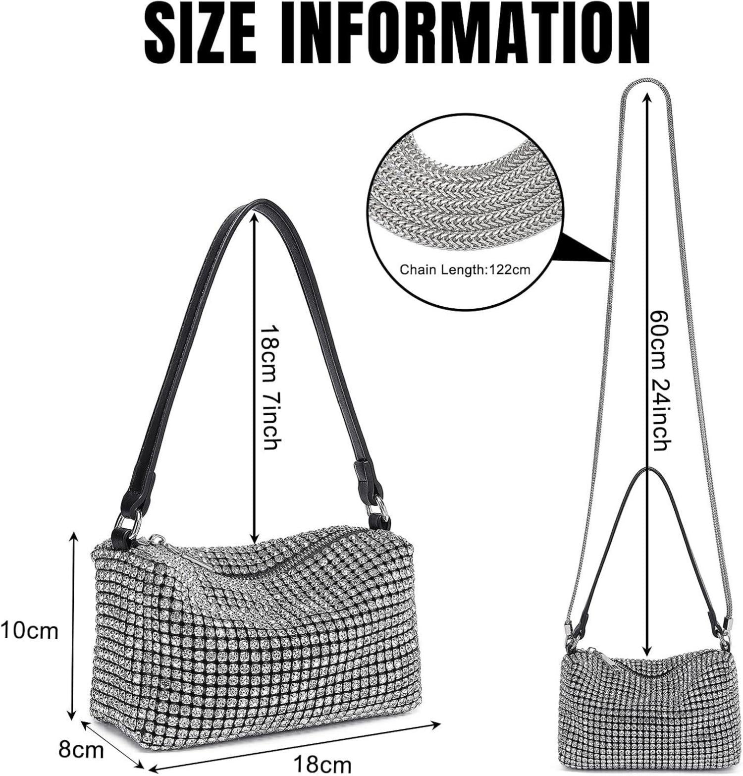Glitzer Diamant Clutch Damen Abendtasche Umhängetasche klein