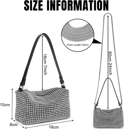 Glitzer Diamant Clutch Damen Abendtasche Umhängetasche klein