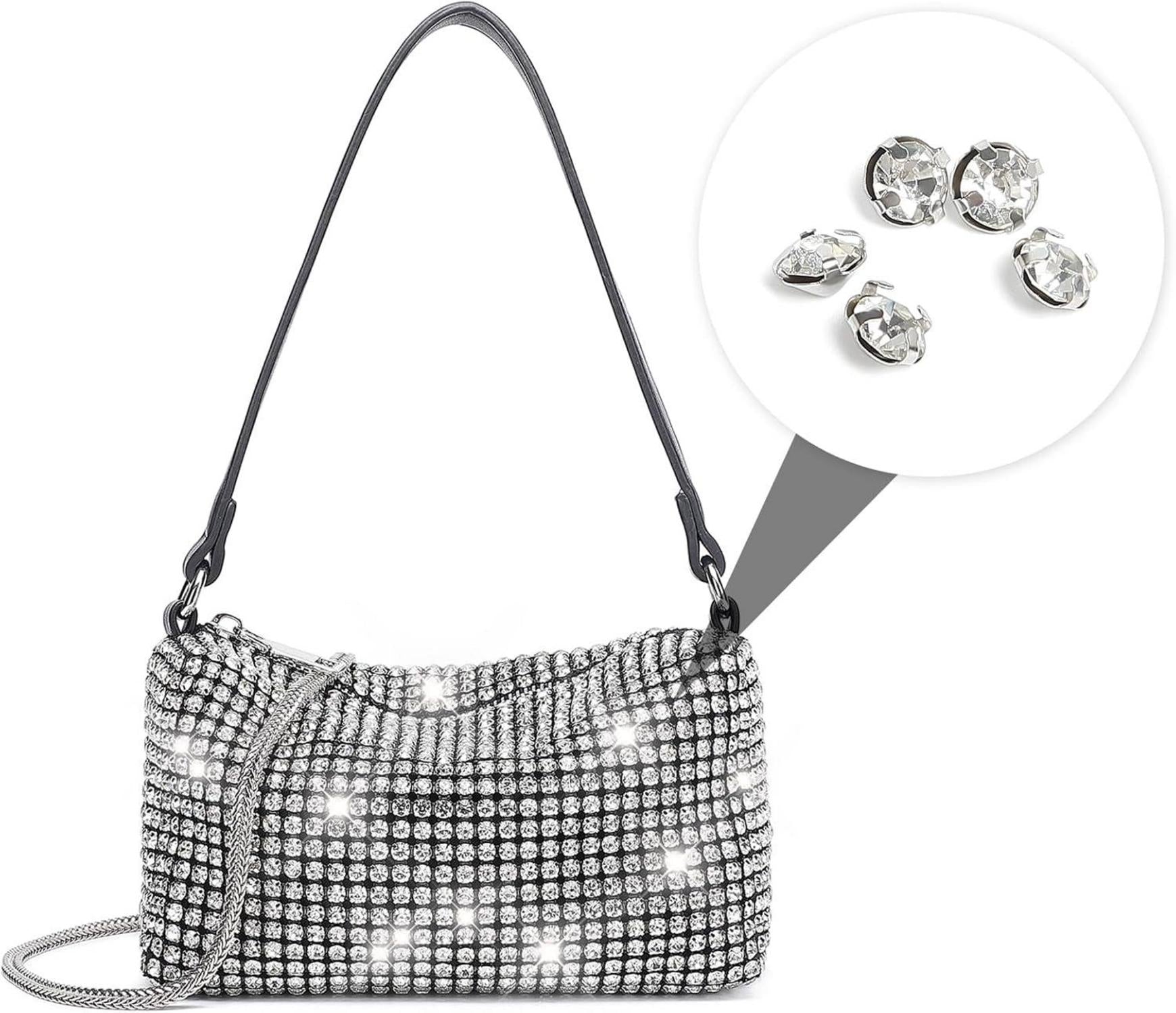 Glitzer Diamant Clutch Damen Abendtasche Umhängetasche klein