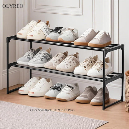 Stapelbares Schuhregal mit 2 Ebenen für 6