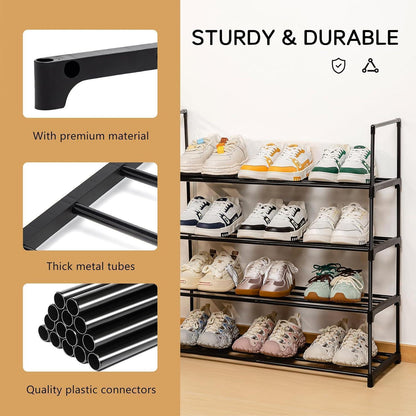 Stapelbares Schuhregal mit 2 Ebenen für 6