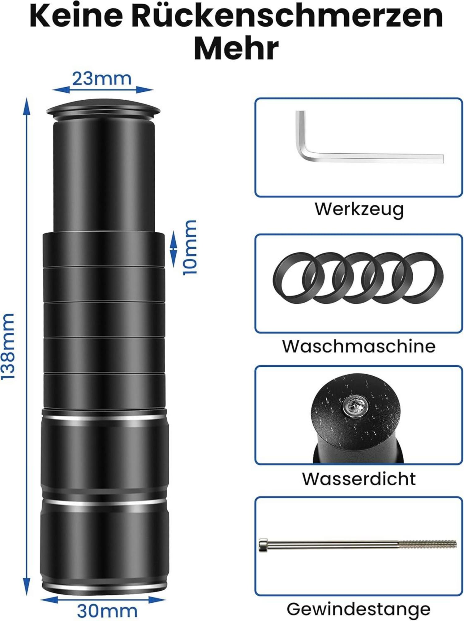 Lenkererhöhung Fahrrad Vorbau 28,6 mm Aluminium MTB Rennrad