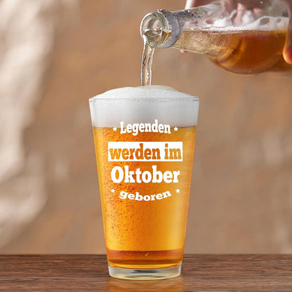 Bierglas Geburtstagsgeschenk Männer 15oz Oktober