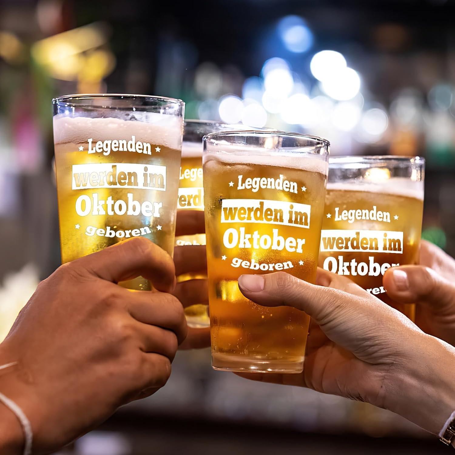 Bierglas Geburtstagsgeschenk Männer Oktober Geboren im Oktober 15oz