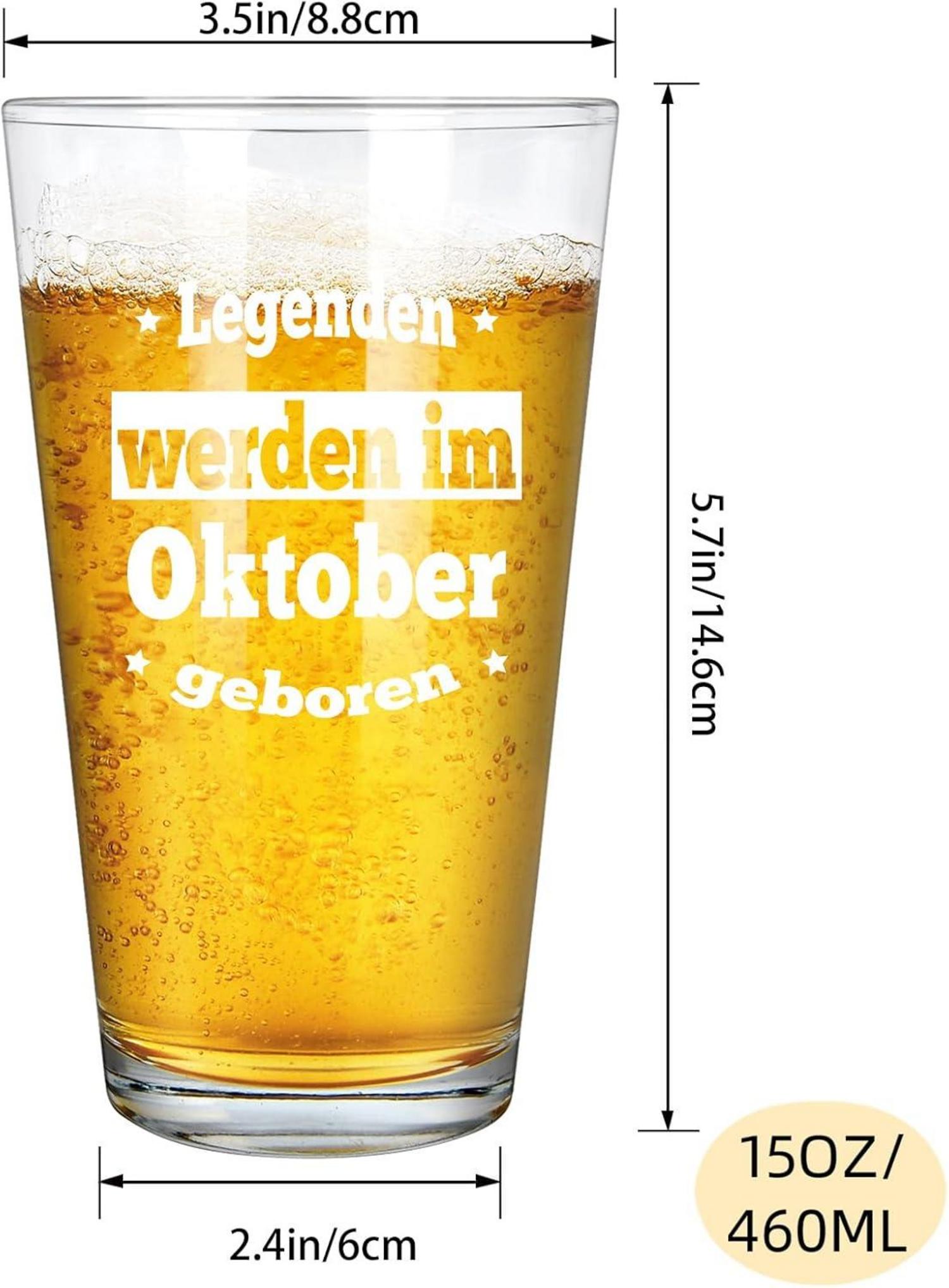 Bierglas Geburtstagsgeschenk Männer Oktober Geboren im Oktober 15oz
