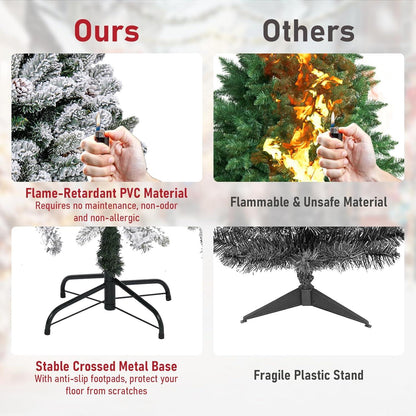 Künstlicher Weihnachtsbaum 6ft Schneebedeckt Tannenzapfen Metallbasis