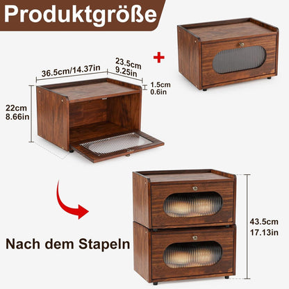 Brotkasten Holz Brotbox Küchentheke Brotaufbewahrung Zirbenholz