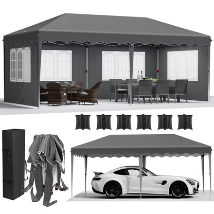 3x6 Faltpavillon wasserdicht mit Seitenteilen & Sandsäcken