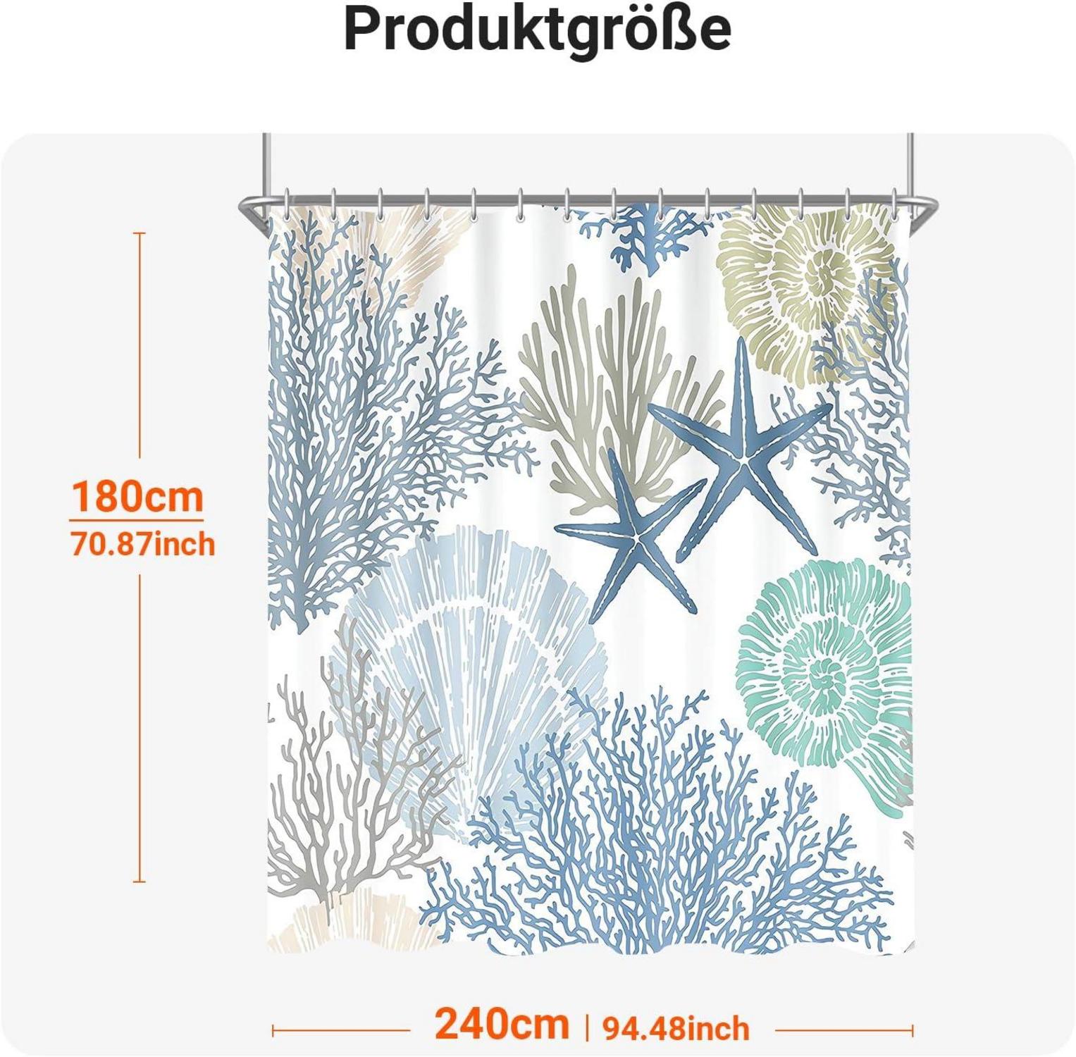 Duschvorhang 240x180cm Unterwasseralgen Antischimmel Badezimmer