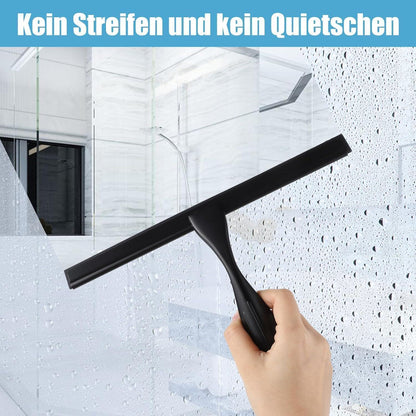 Duschabzieher Schwarz 10 Zoll Edelstahl Halterung