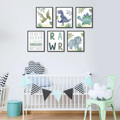 Dinosaurier Leinwand Poster Set Lustige Zitate für Kinderzimmer