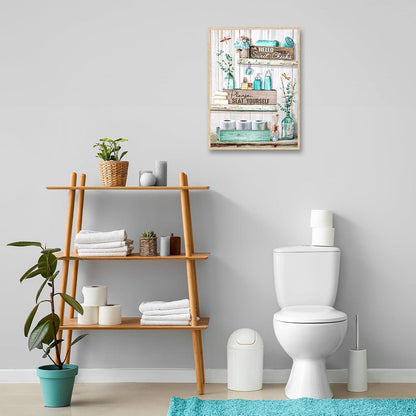 NymphFable A3 Rustikale Badezimmer Wanddeko Poster Blume Libelle Drucke