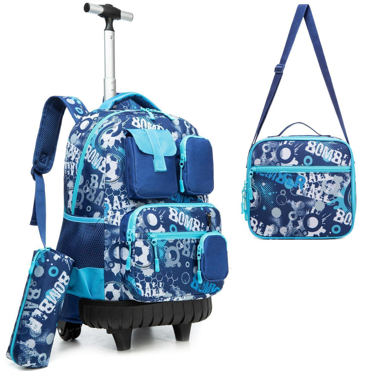 Schulranzen Trolley Kinder B-Fußball – Robuster Rucksack mit Rollen