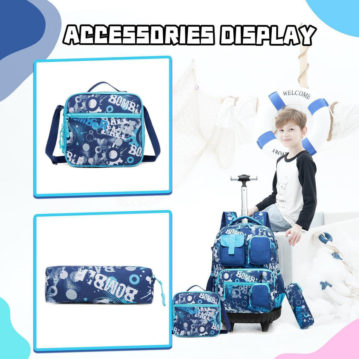 Schulranzen Trolley Kinder B-Fußball – Robuster Rucksack mit Rollen