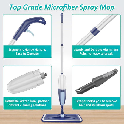 Sprühwischer Bodenwischer mit wassertank und Mikrofaser Pads