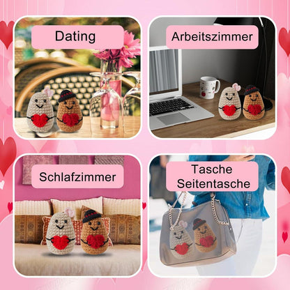 Positive Kartoffel Puppe Set für Paare Weiß/Braun