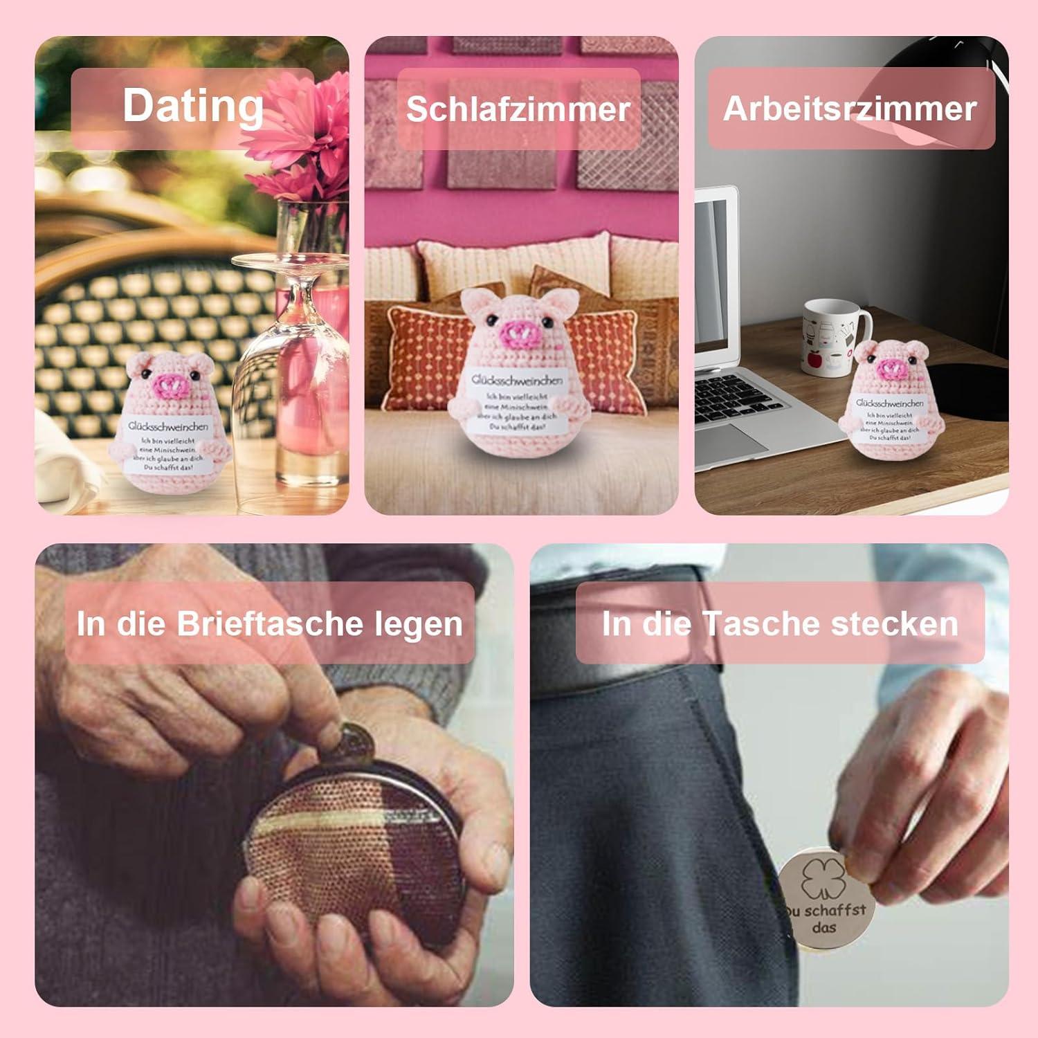 Süße Kartoffel Glücksbringer Pocket Hug Mutmacher Geschenk Frau Rosa