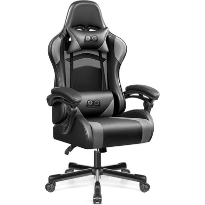 Ergonomischer Gaming Stuhl Höher Rücken Schwarzgrau mit