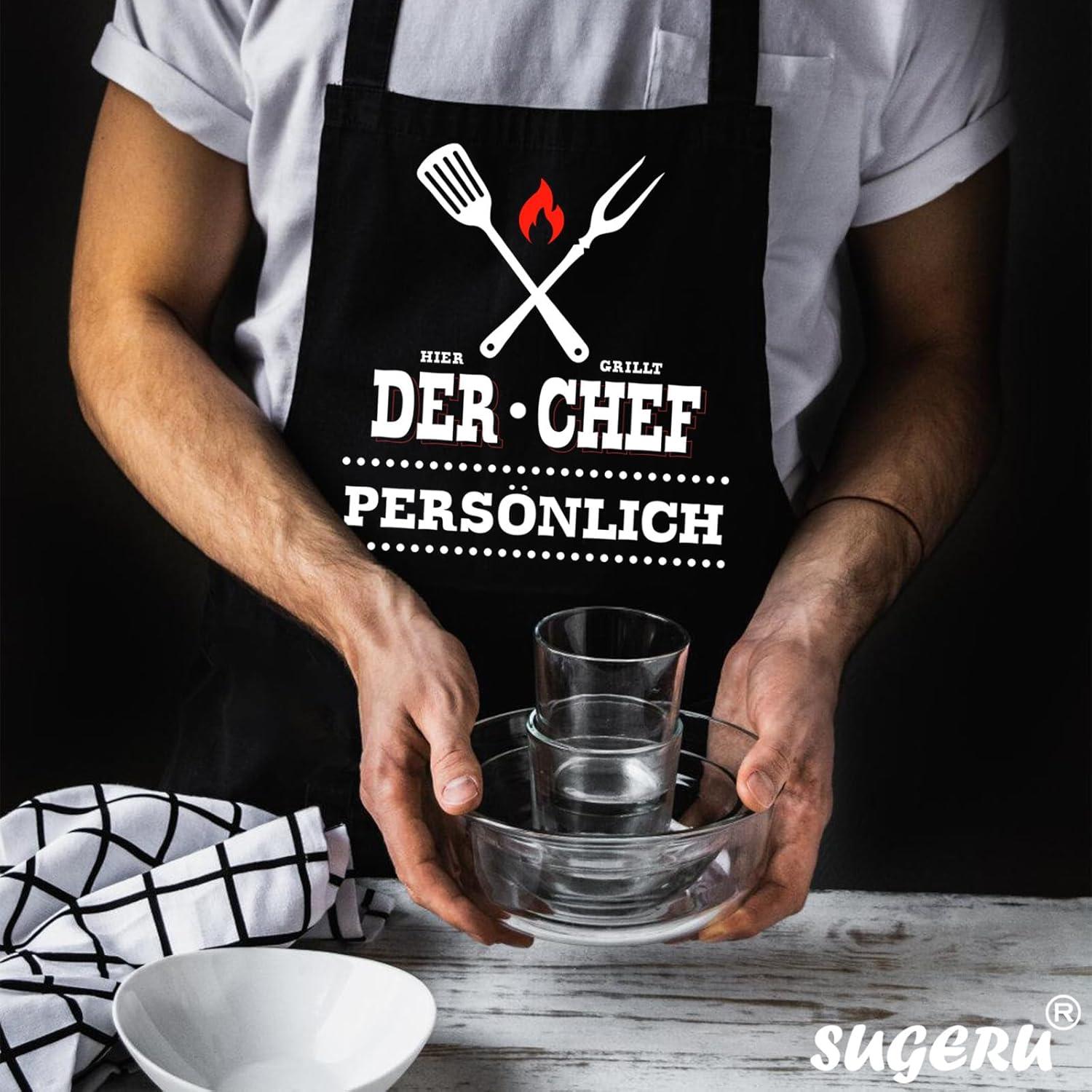 Kochschürze Herren Wasserdichte Lustige Schürze mit Taschen