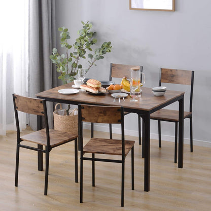 Esszimmer Set Holz & Stahl – Industrie Stil, 65x108cm