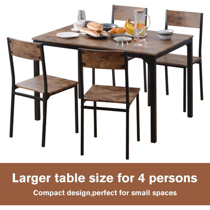 Esszimmer Set Holz & Stahl – Industrie Stil, 65x108cm