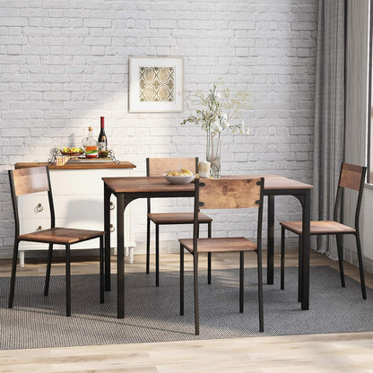 Esszimmer Set Holz & Stahl – Industrie Stil, 65x108cm