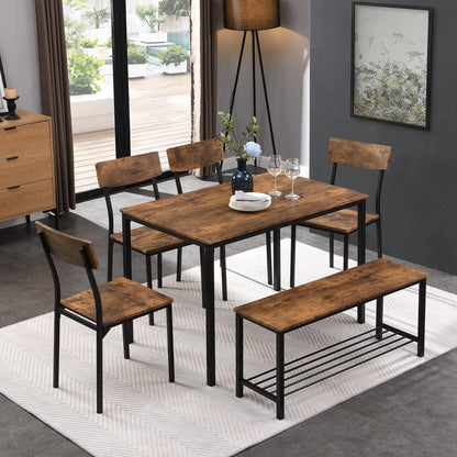 Essgruppen Holz & Stahl – Industrie Stil 70x110cm mit Sitzbank