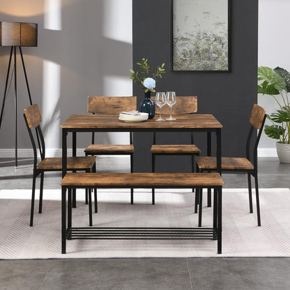 Essgruppen Holz & Stahl – Industrie Stil 70x110cm mit Sitzbank