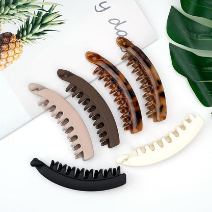 6er Set Groß Bananen Haarspangen Vintage Haarklammern in 6