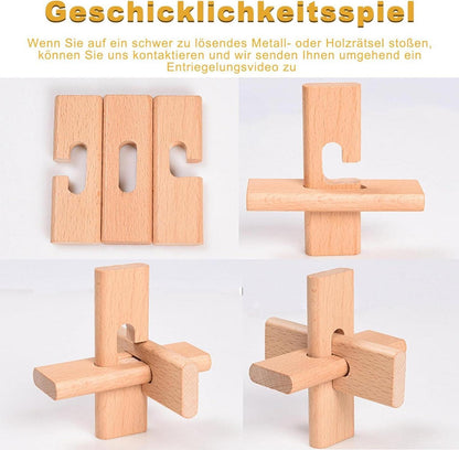 Adventskalender Knobelspiele 2024 Metall Holz 3D Puzzle Kinder