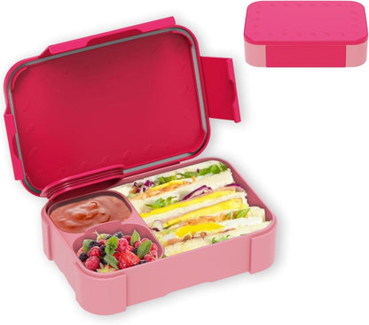 Brotdose Kinder mit Fächern 900ml Auslaufsicher Bento-Box Pink