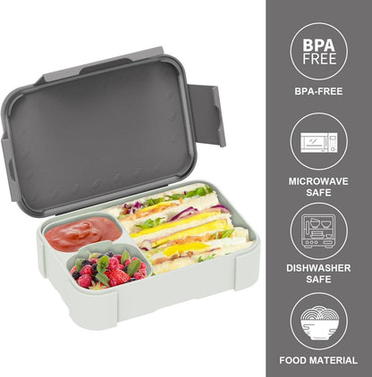 Brotdose Kinder Bento-Box 900ml Auslaufsicher Fächern für Mädchen Jungen