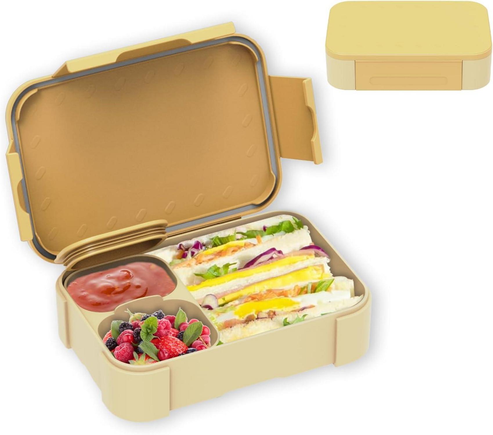 Bento-Box Kinder Lunchbox Auslaufsicher 900ml Fächern Brotbox