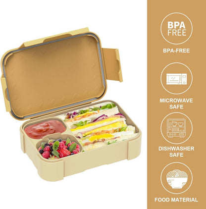 Brotdose Kinder mit Fächern 900ml Auslaufsichere Bento-Box Lunchbox
