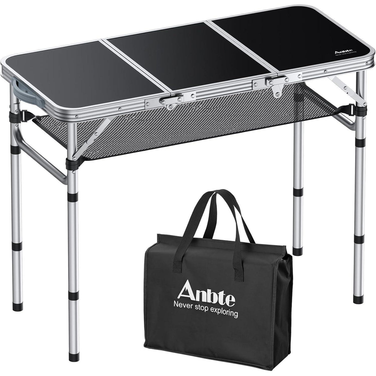 Aluminium Campingtisch klappbar 88x40cm mit 3 Höhen & Netz