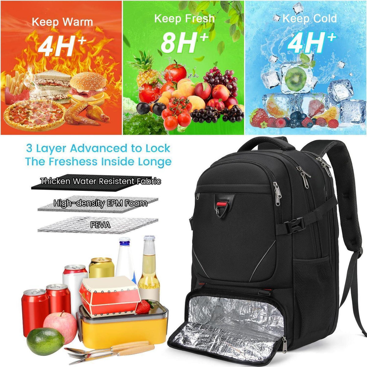 Laptop Rucksack 17.3 Zoll mit Lunchfach & TSA-Freigabe