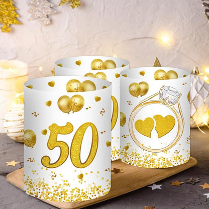 12 Goldene Hochzeit Windlichter Tischdeko Geschenk 50. Hochzeitstag