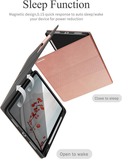 iPad Pro 13 Zoll M4 2024 Hülle PU Leder Stifthalter Rosa