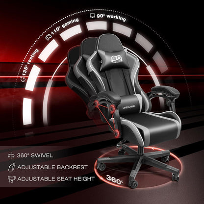 Ergonomischer Gamer Bürostuhl mit verstellbarer Rückenlehne