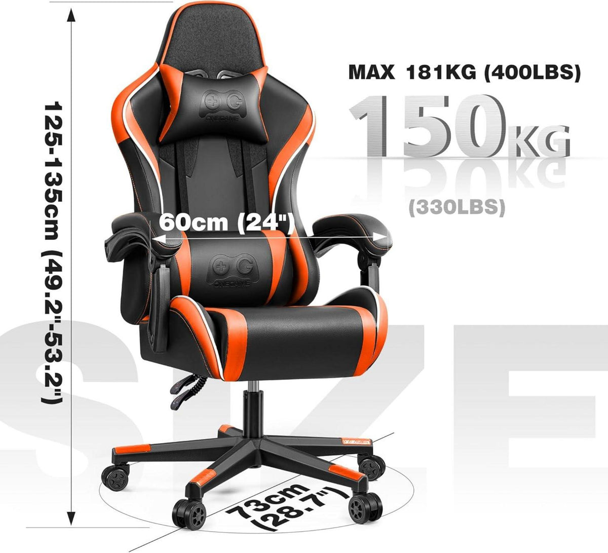 OneGame Gaming Stuhl Bürostuhl höhenverstellbar Orange