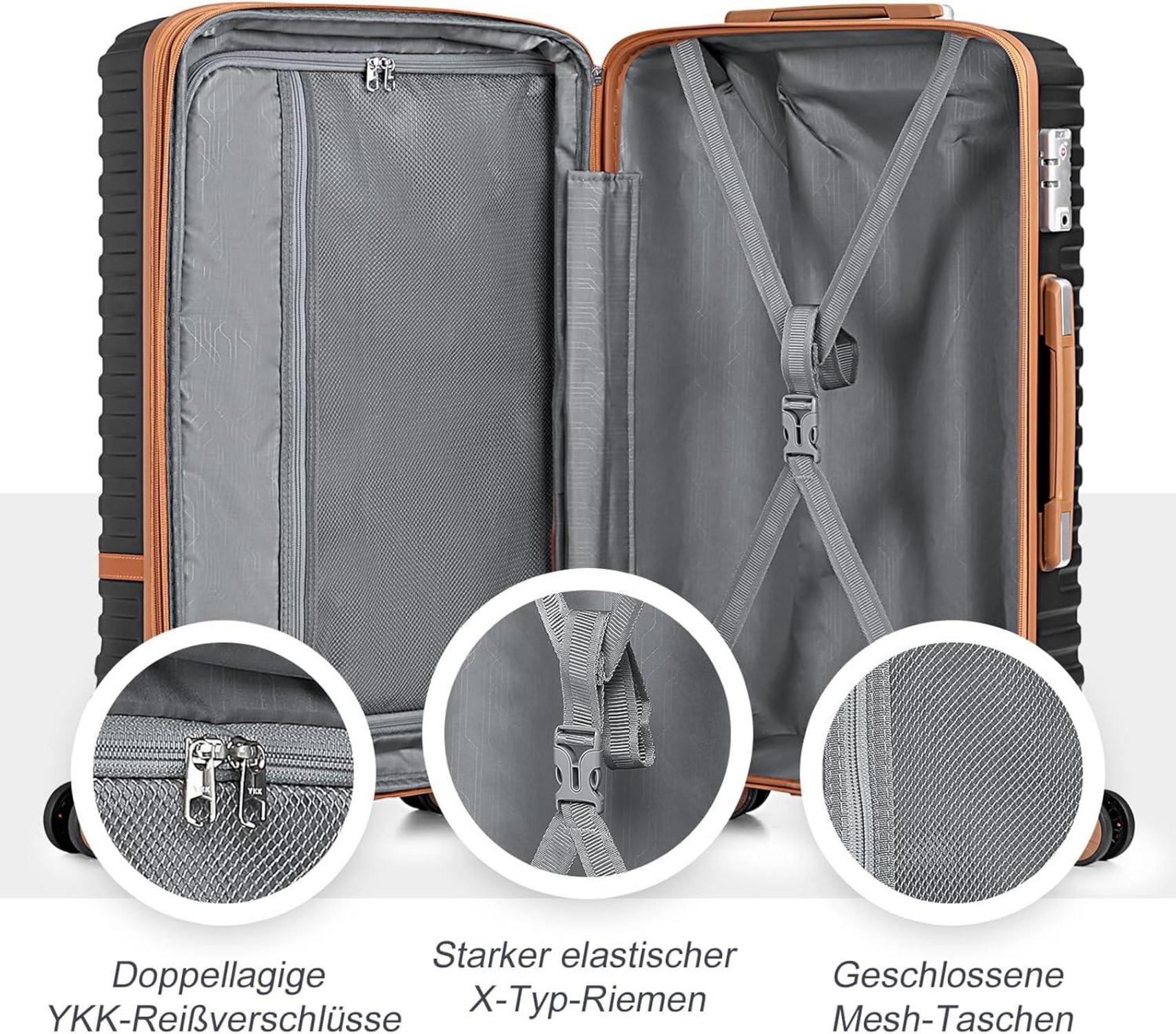 Kofferset Rollkoffer Hartschale Trolley TSA 4 Zwillingsrollen