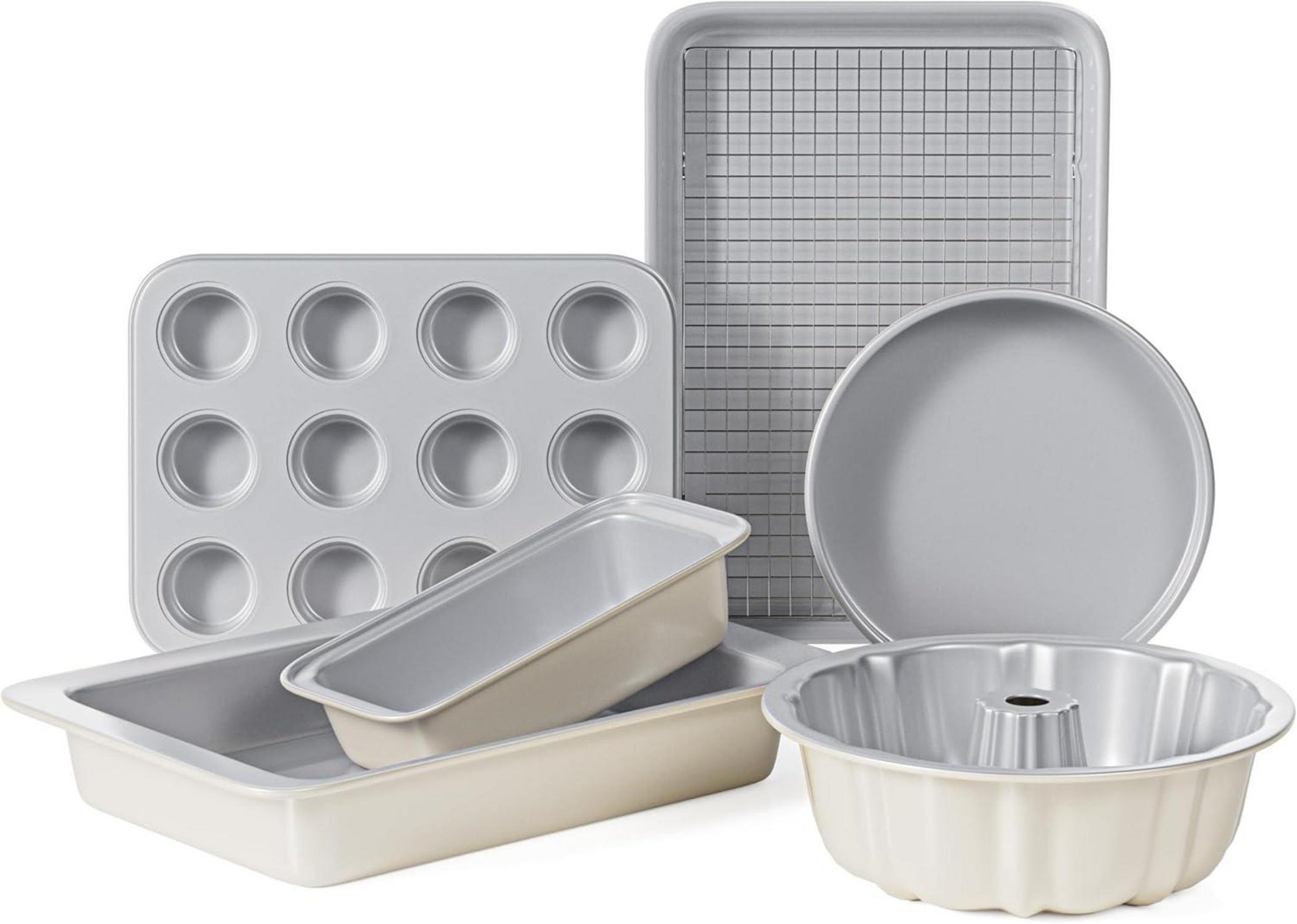 Keramik Antihaft Backformen Set 7-teilig Brot Kuchen Muffin Pfanne
