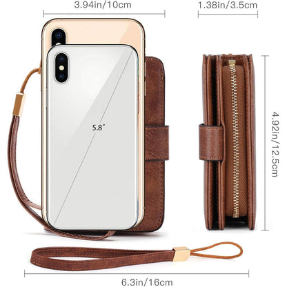 Damen Portemonnaie mit RFID-Schutz, Retro-Braun